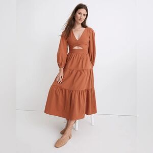 Madewell Crepe Cutout Midi Dress Size 14